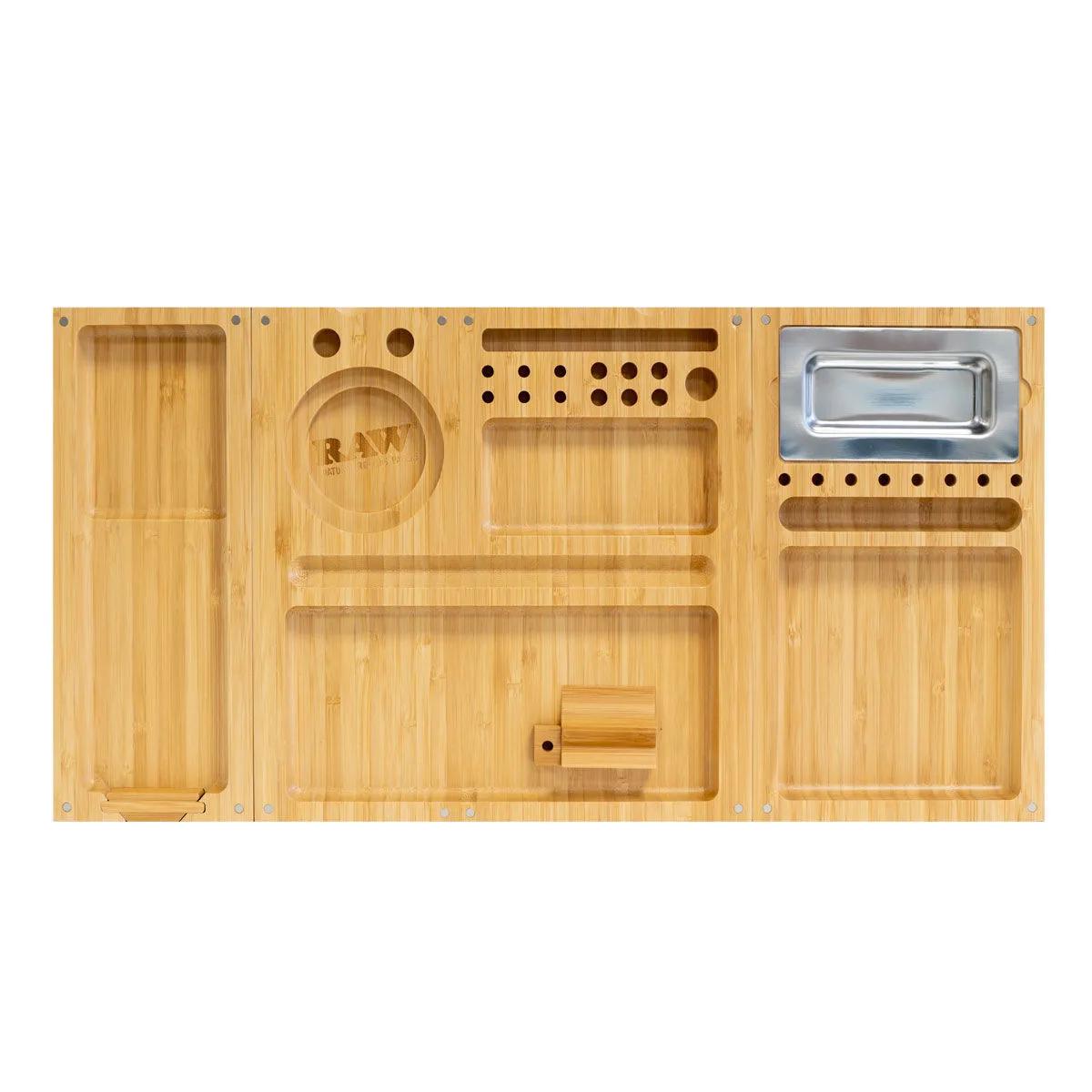 RAW Plateau de roulage pliable triple en bambou