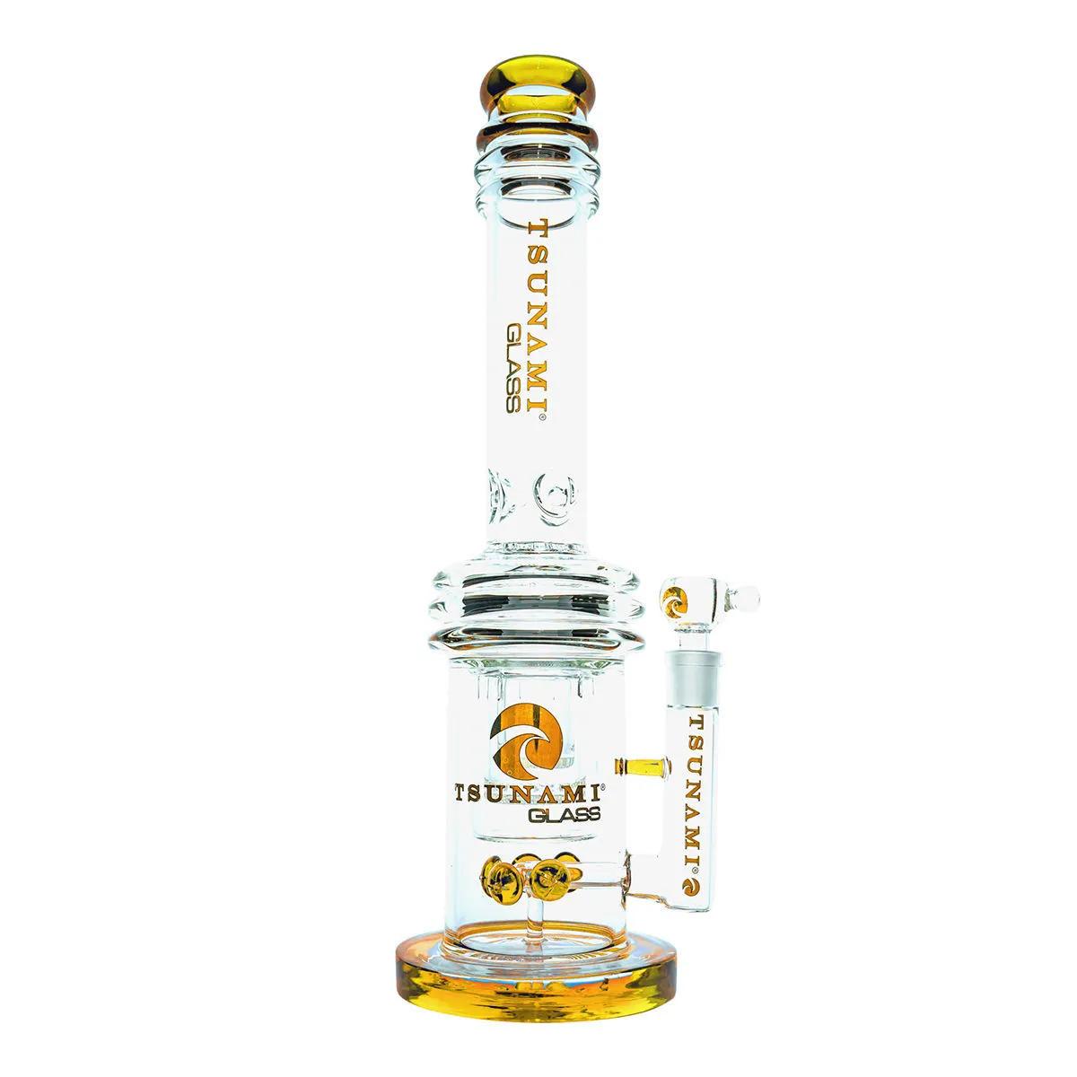 Bong à percolateur double nid d'abeille Button 16'' (Tsunami Glass)