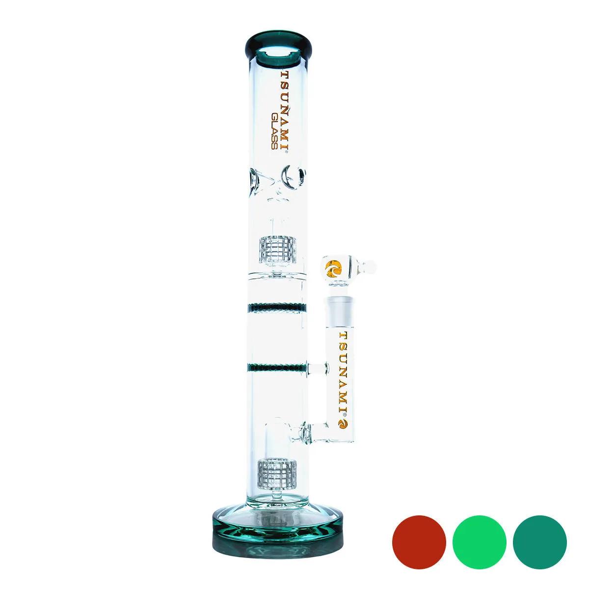 Bong double dôme matrix avec double nid d'abeille 16'' (Tsunami Glass)