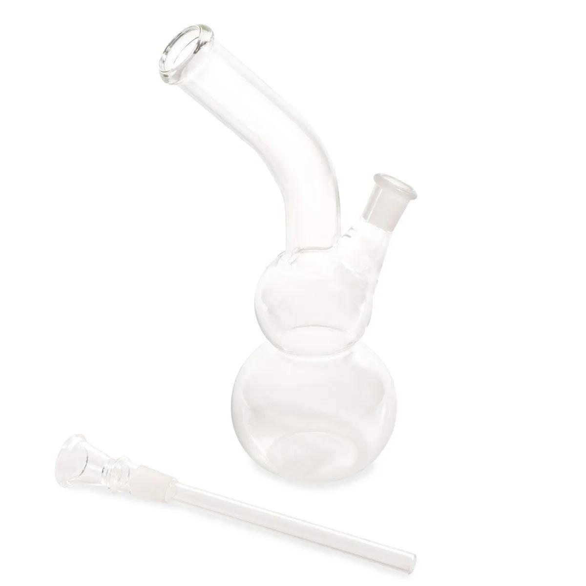 Bong en verre double bol