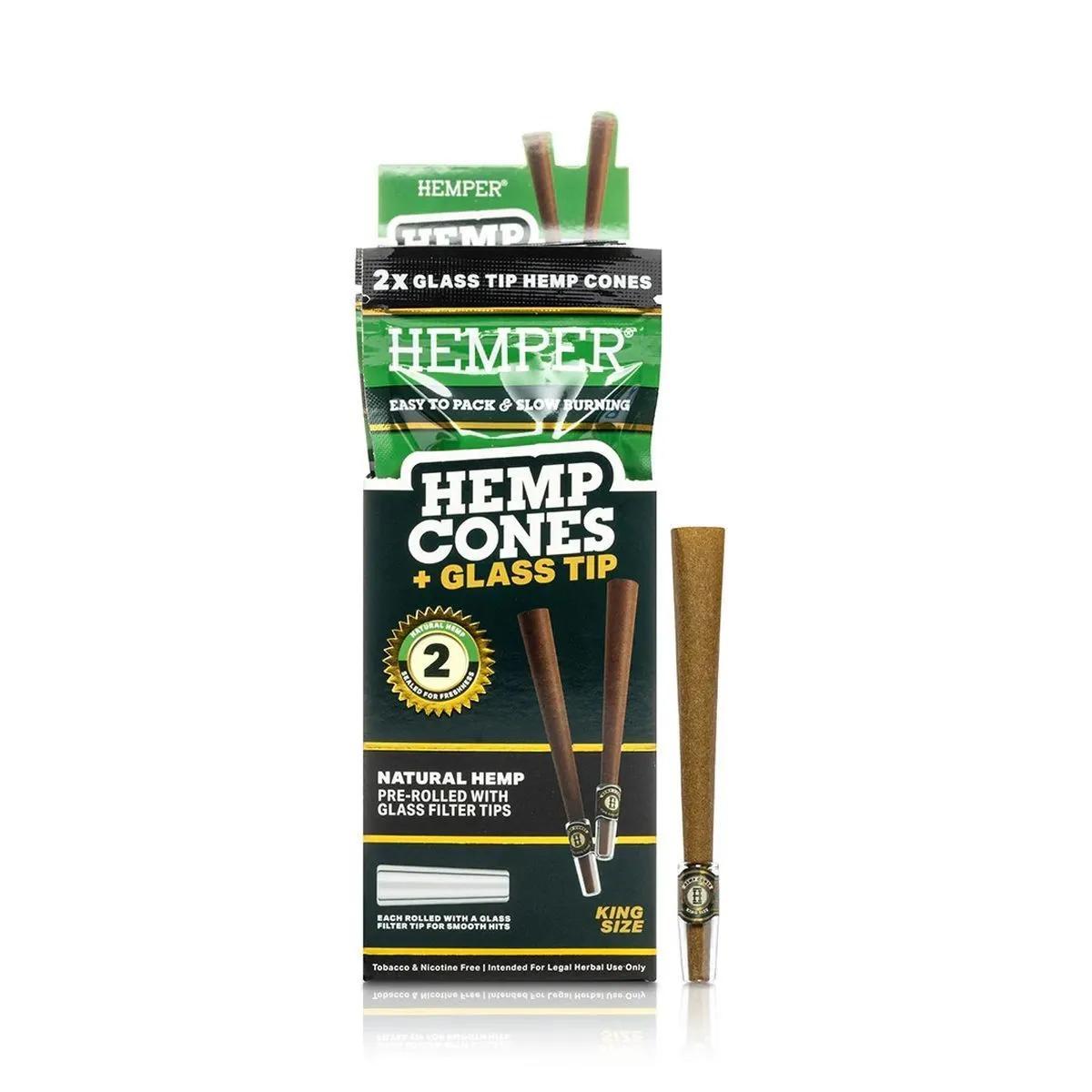 Hemper Cônes King Size + Embouts en Verre 2 Pièces