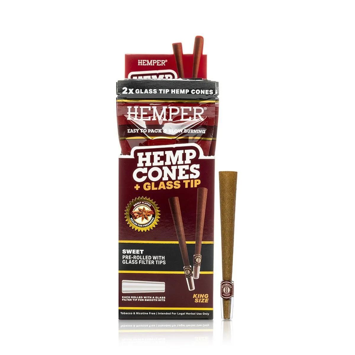 Hemper Cônes King Size + Embouts en Verre 2 Pièces