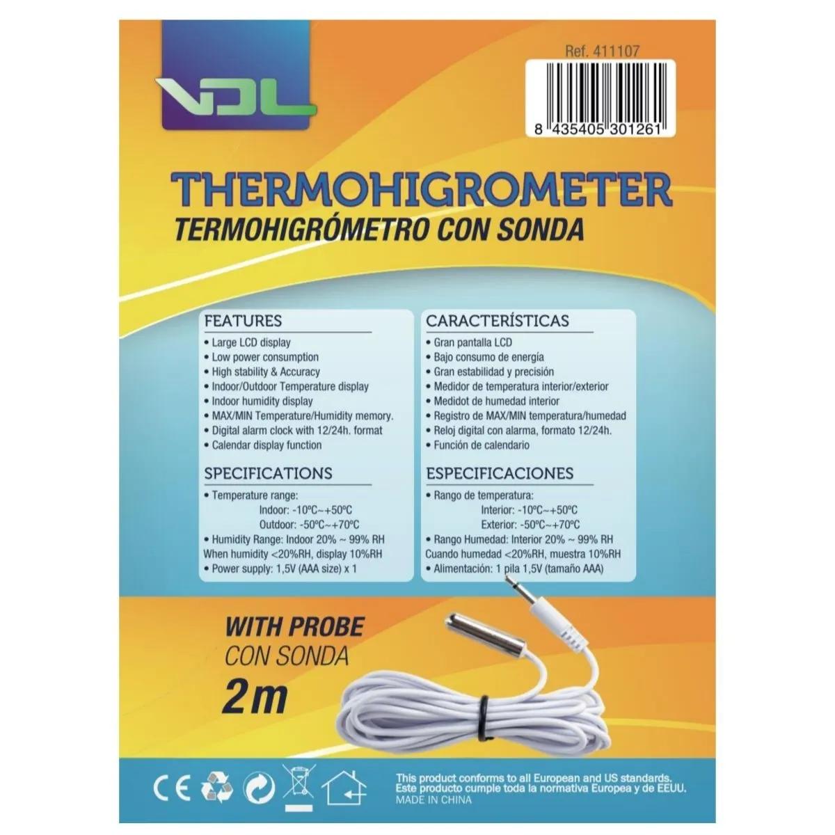 Thermo-hygromètre à grand écran (VDL)