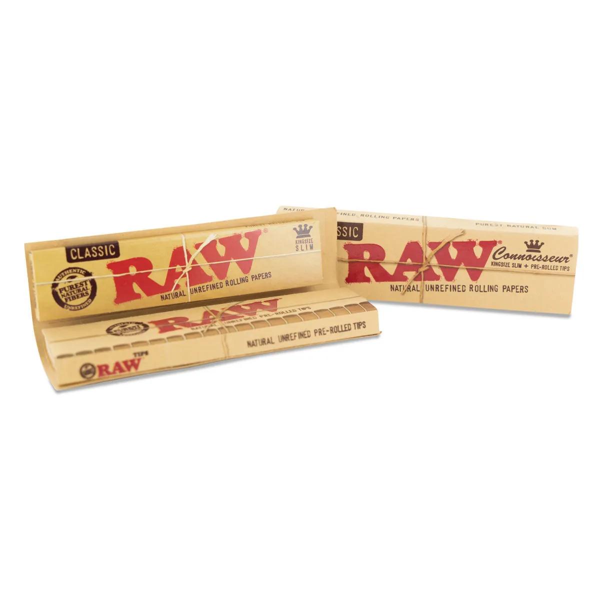 RAW Connoisseur Feuilles à Rouler King Size + Filtres Préroulés