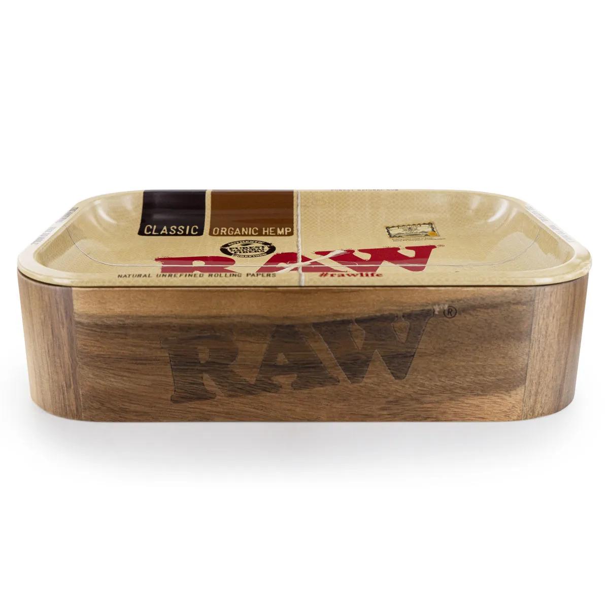 Boîte de rangement en bois RAW avec couvercle plateau