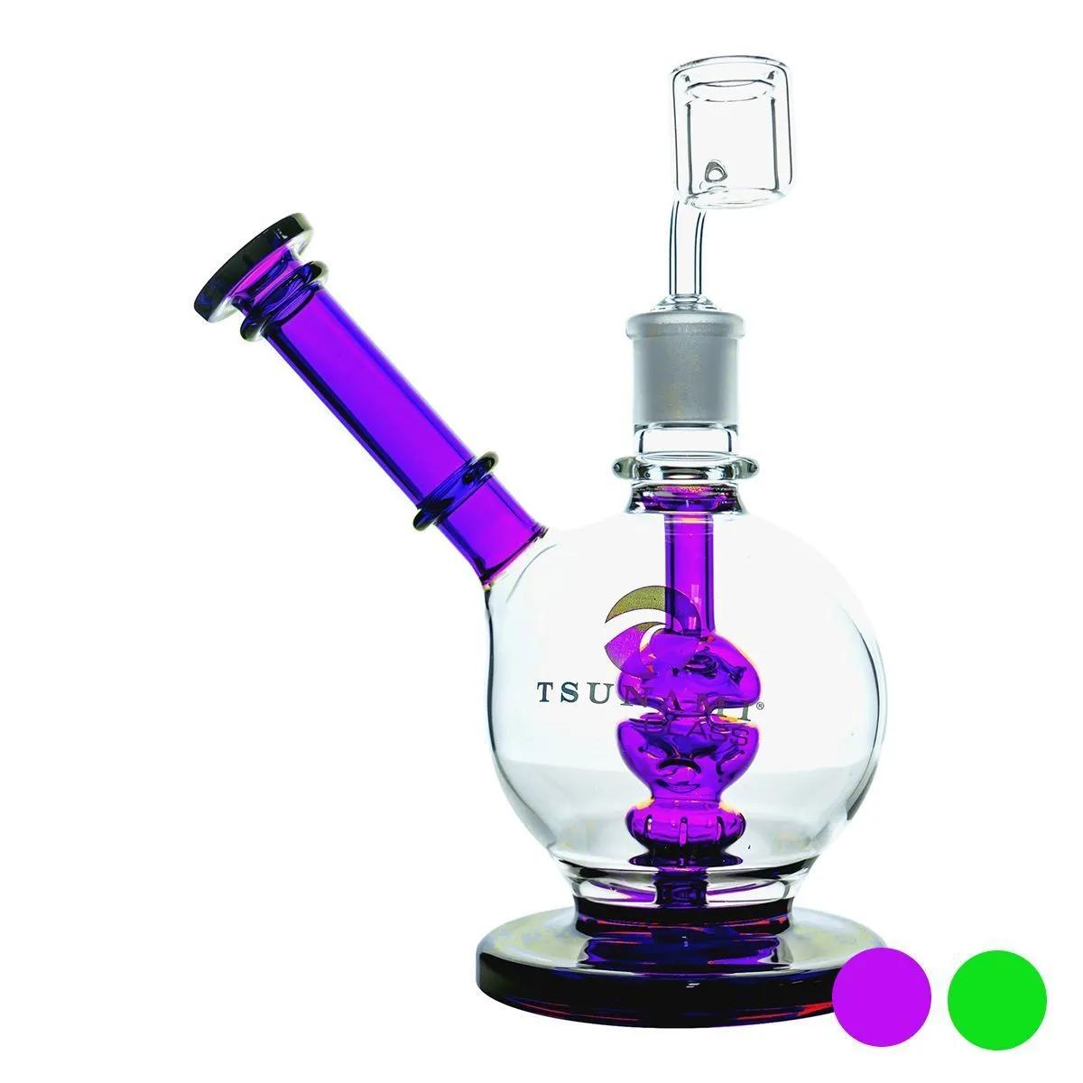 Dab rig à dôme col latéral pommeau de douche 8″ (Tsunami Glass)