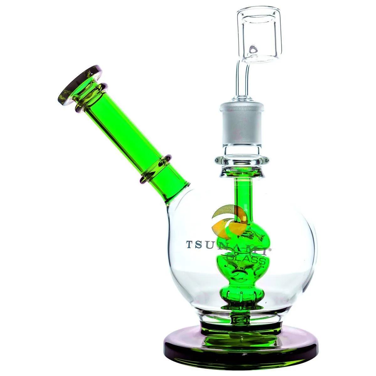 Dab rig à dôme col latéral pommeau de douche 8″ (Tsunami Glass)