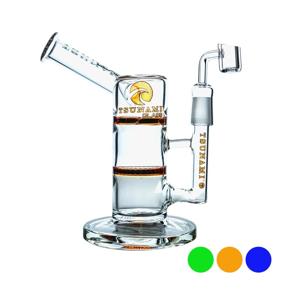 Dab rig Side Neck Honey Turbine 9" (Tsunami Glass)