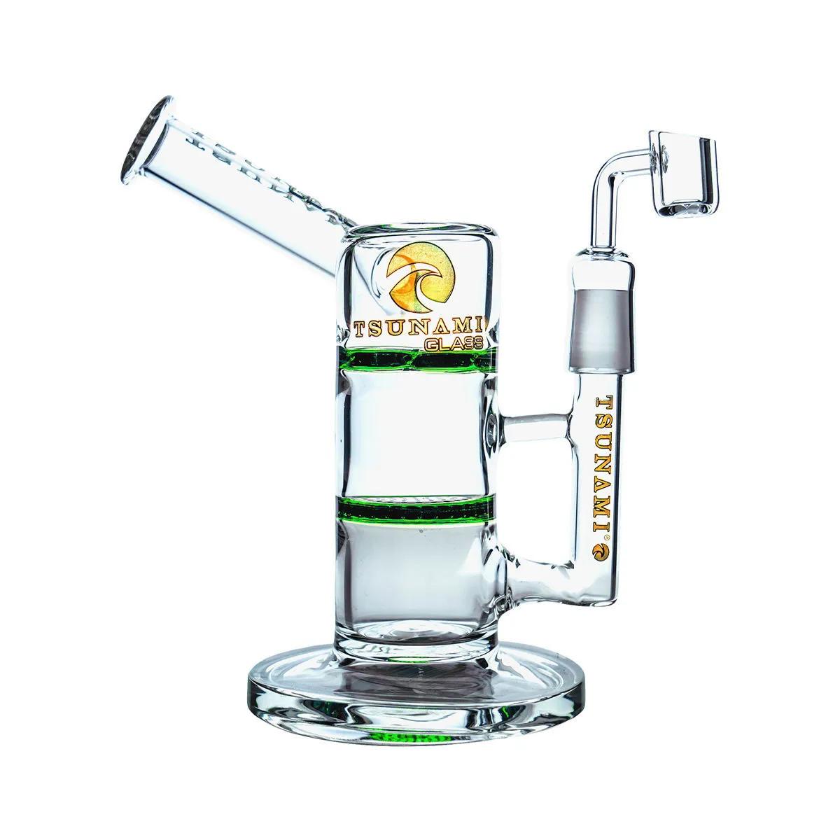Dab rig Side Neck Honey Turbine 9" (Tsunami Glass)