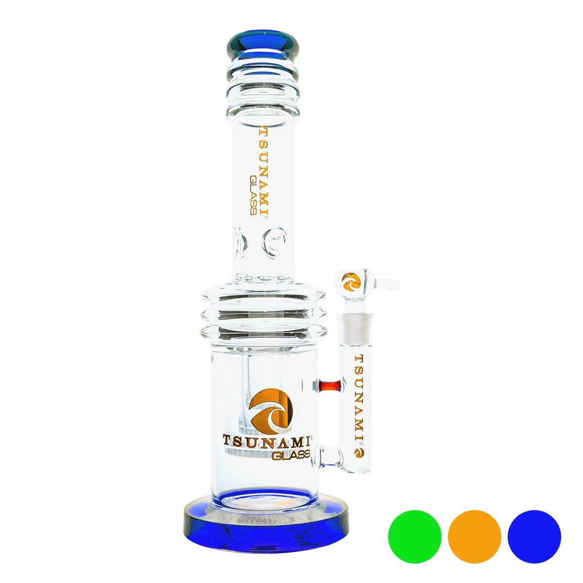 Bong Tsunami Glass 17'' à triple perc nid d'abeille en cœur