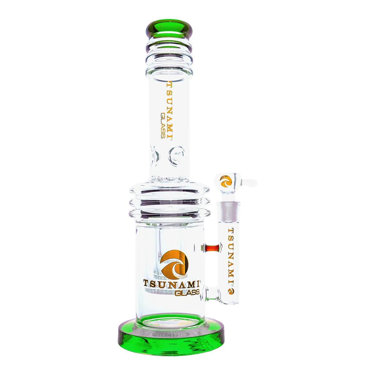 Bong Tsunami Glass 17'' à triple perc nid d'abeille en cœur