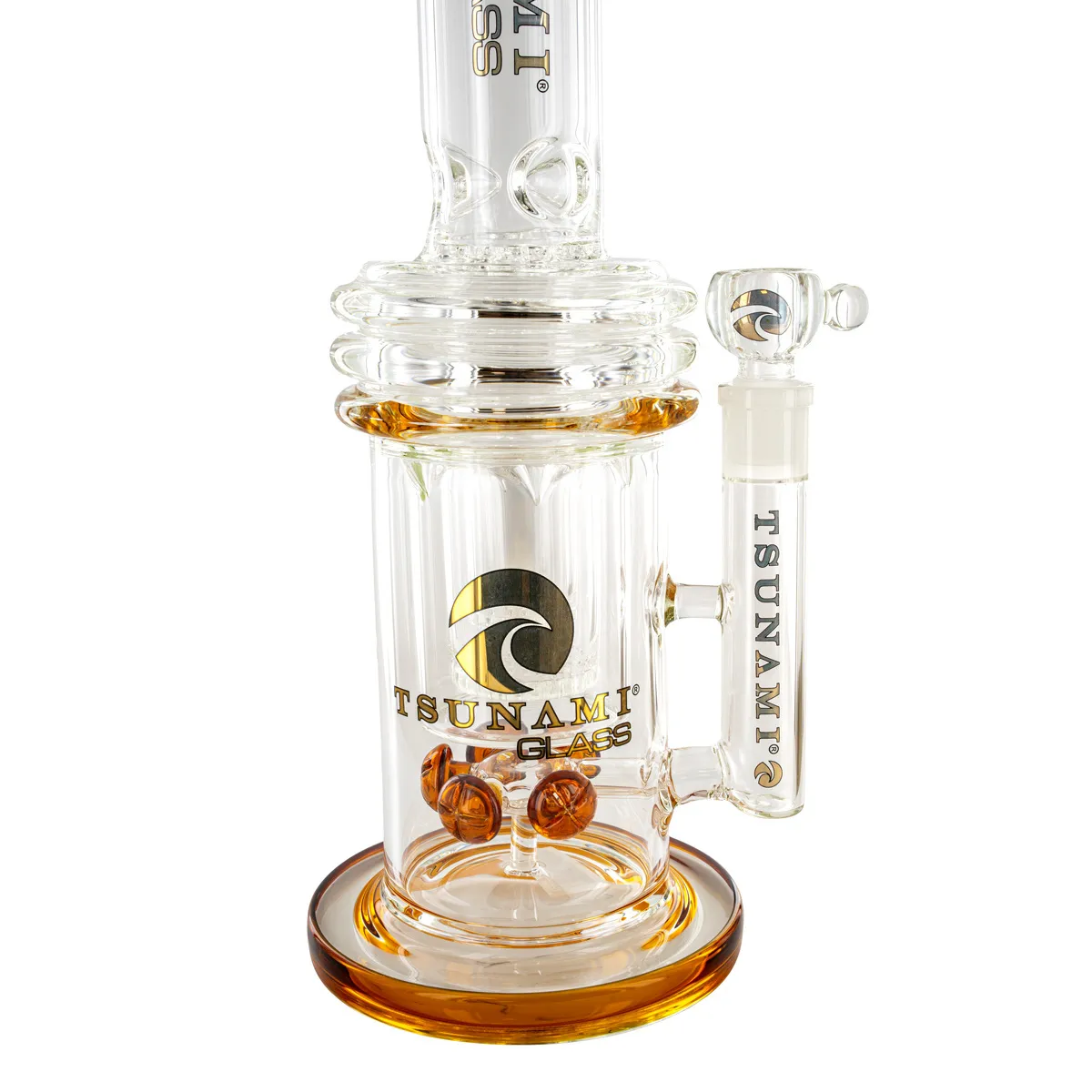 Bong à percolateur double nid d'abeille Button 16'' (Tsunami Glass) — image 3