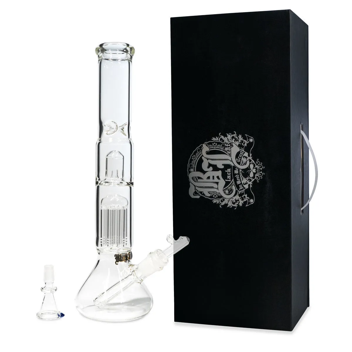 Bong en verre pour herbes et huiles Black Leaf