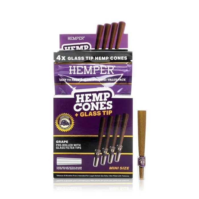 Hemper Cônes en chanvre 1¼ + embout en verre 4PK — image 2