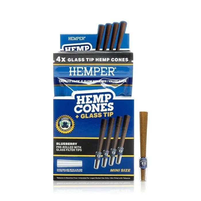 Hemper Cônes en chanvre 1¼ + embout en verre 4PK — image 3