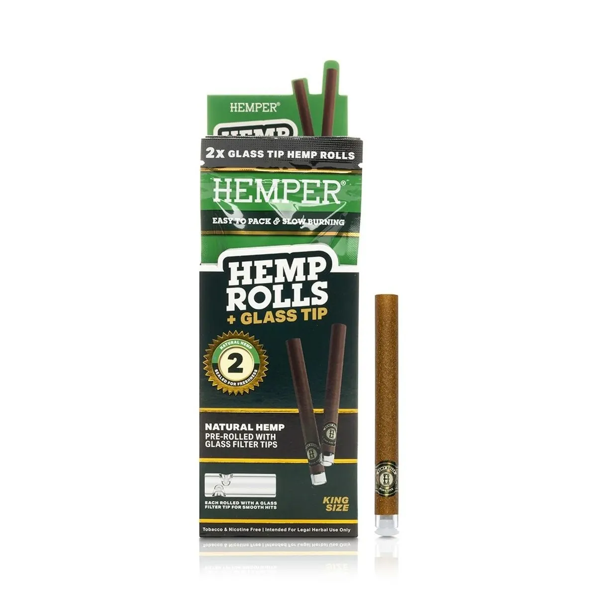 Feuilles à rouler king size + embout en verre 2 pièces