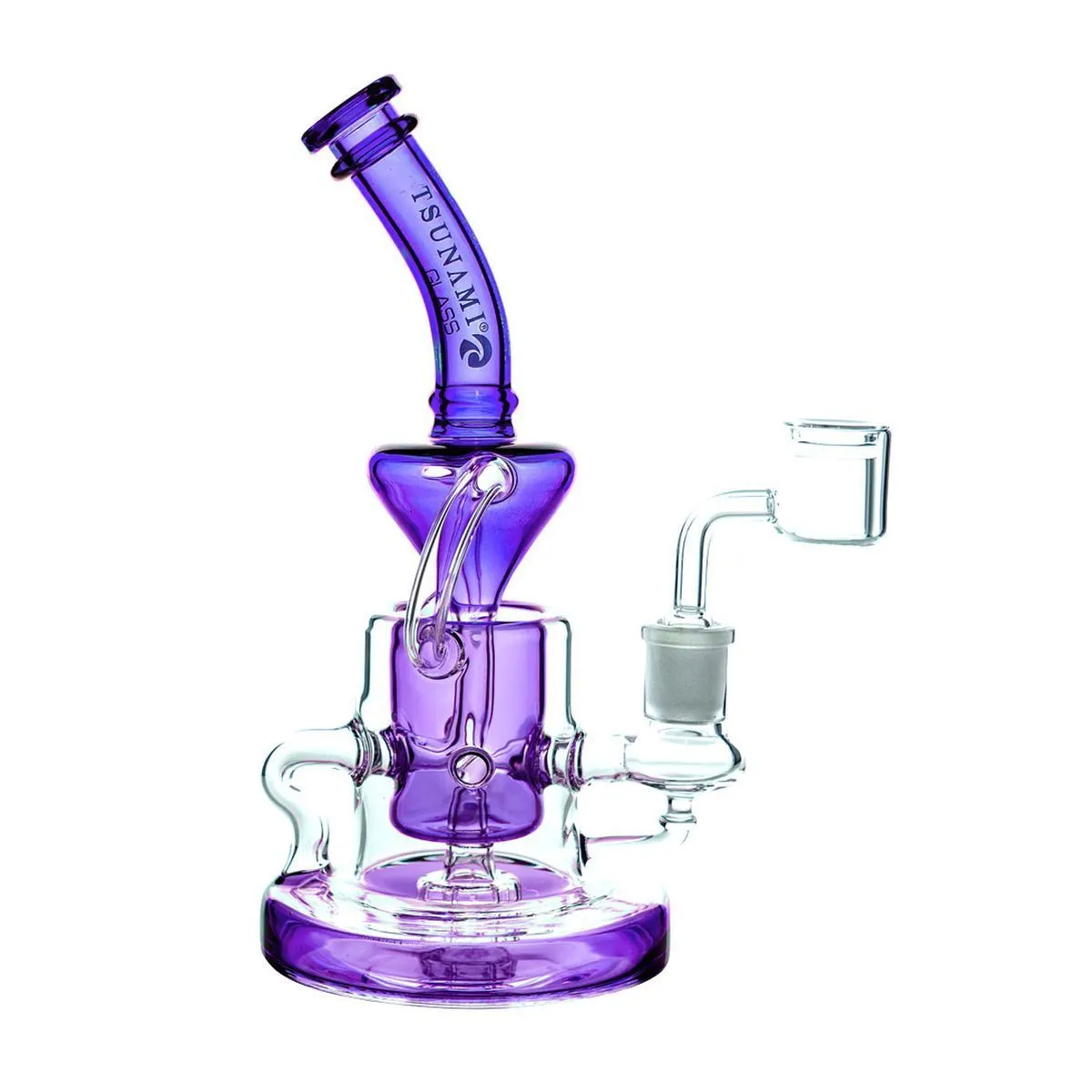 Shower Head Recycler Dab Rig 9″ (Tsunami Glass) — image 3