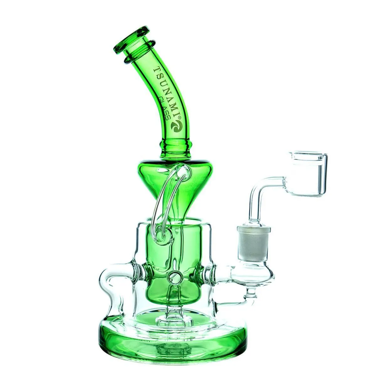 Shower Head Recycler Dab Rig 9″ (Tsunami Glass) — image 4