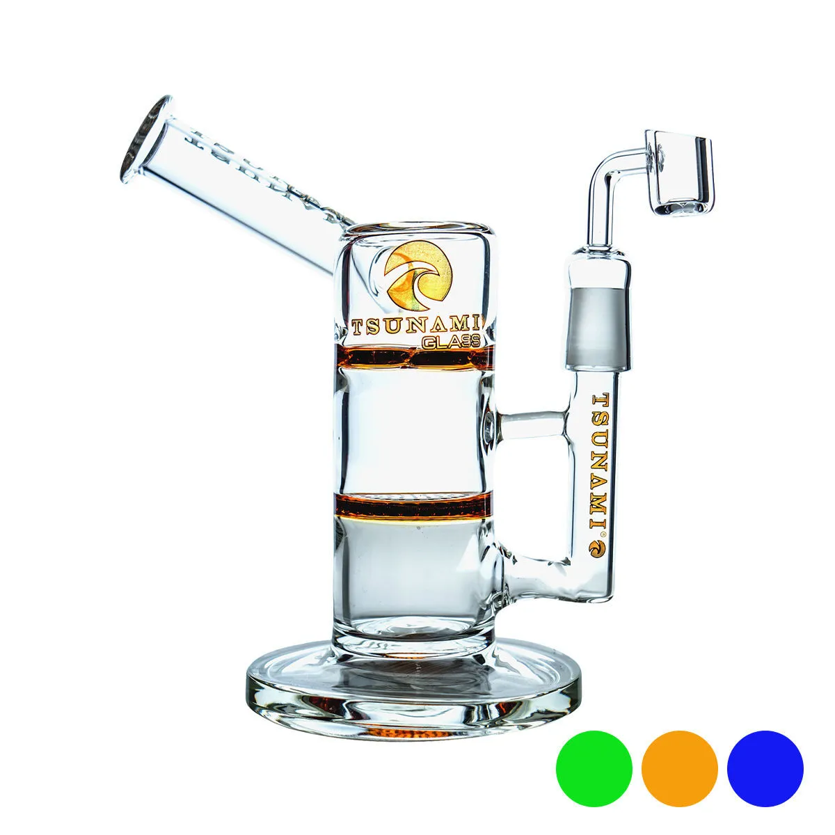 Dab rig Side Neck Honey Turbine 9" (Tsunami Glass)